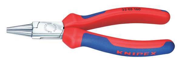6 1/2 in 22 Round Nose Plier Multi-Component Grip Handle