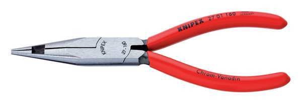 6 13/64 in Long Nose Plier, Side Cutter Plastic Coated Handle