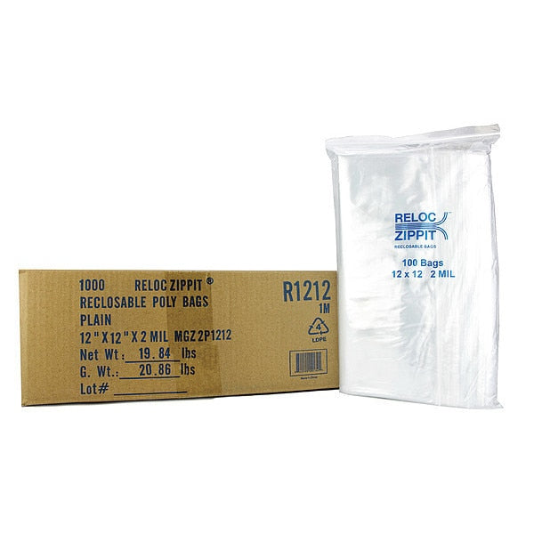 Reclosable Poly Bag 2-MIL, 12