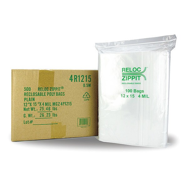 Reclosable Poly Bag 4-MIL, 12