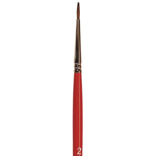 #2 Artist Paint Brush, Red Sable Bristle, Wood Handle, 1