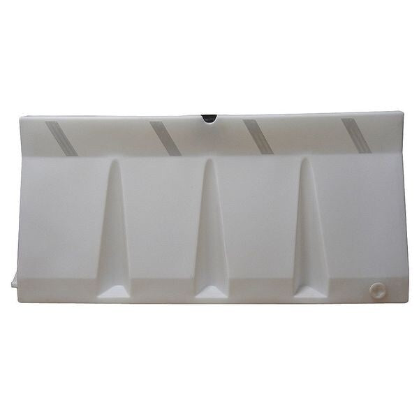 Jersey Barrier Polycade Traffic Barrier, Plastic, 34 in H, 73 3/4 in L, 18 in W, White