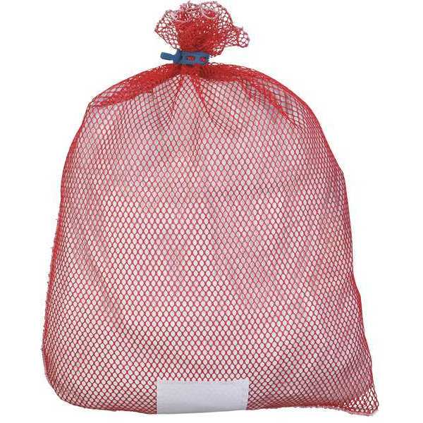 Laundry Bag, Red, Rubber Closure, PK12