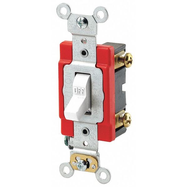 Wall Swtch, 1-Pole, 120/277V, 20A, Wht, Toggl