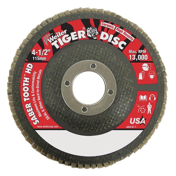 4-1/2 Tiger Ceramic High Density (TY27) Abrasive 40C 7/8