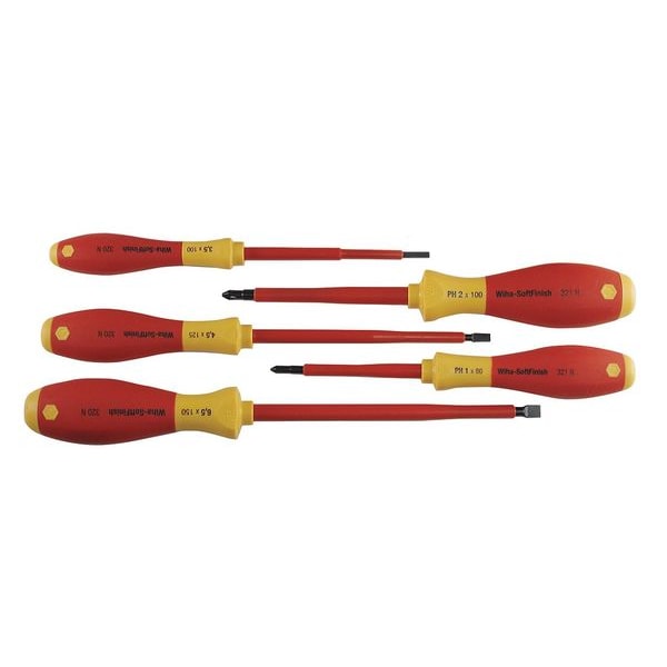 Insulated Screwdriver Set, Slotted/Phillips, 5 pcs