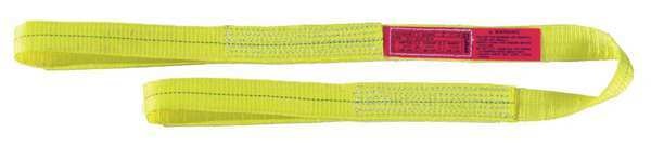 Web Sling, Flat Eye and Eye, 10 ft L, 4 in W, Polyester, Yellow