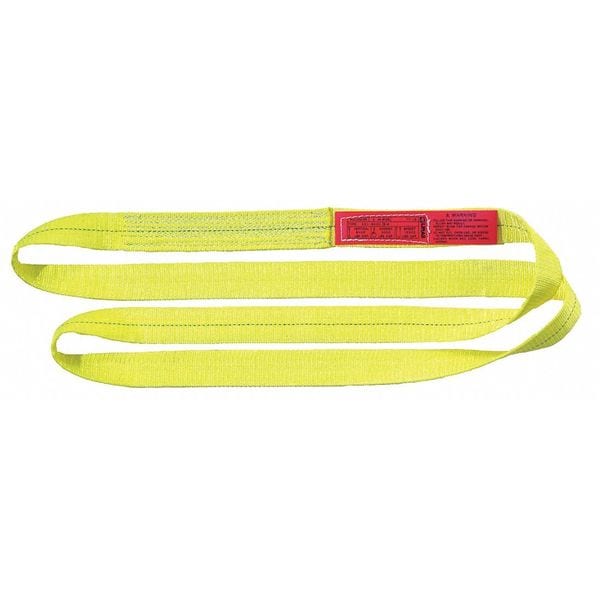 Web Sling, Endless, 15 ft L, 3 in W, Polyester, Yellow