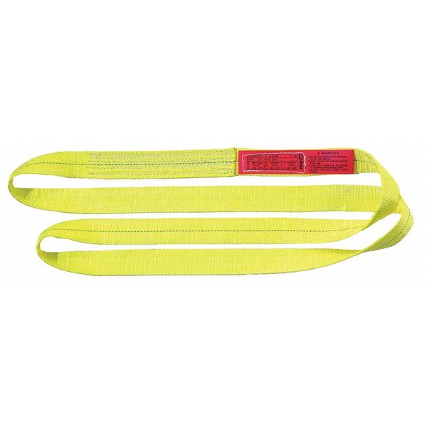 Web Sling, Endless, 20 ft L, 4 in W, Polyester, Yellow