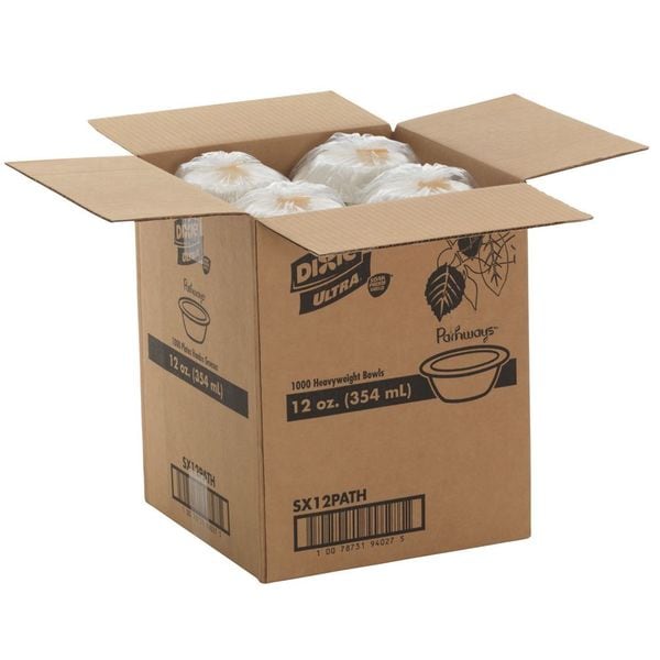 Bowl, Round, 12 fl. oz., Paper, Water, PK1000
