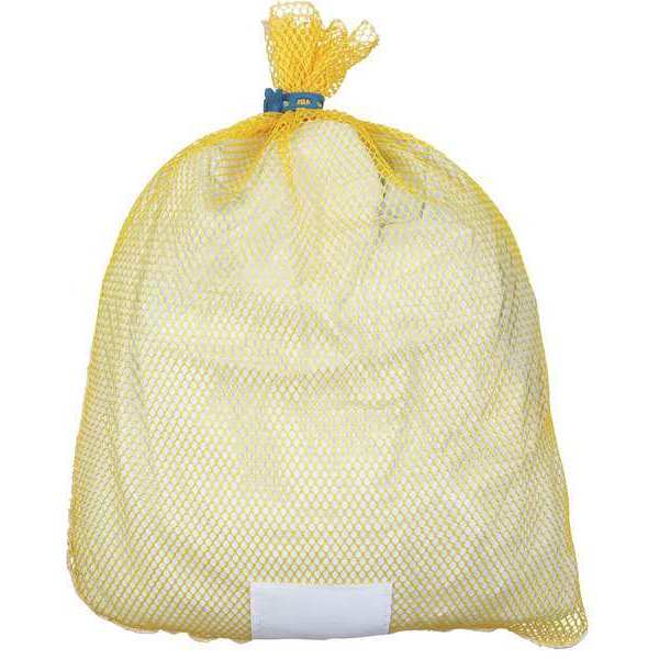 Mesh Laundry Bag, Yellow, W/ Closure, PK12