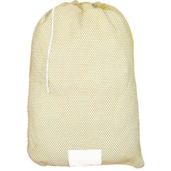 Mesh Laundry Bag, Yellow, Drawcord, PK12