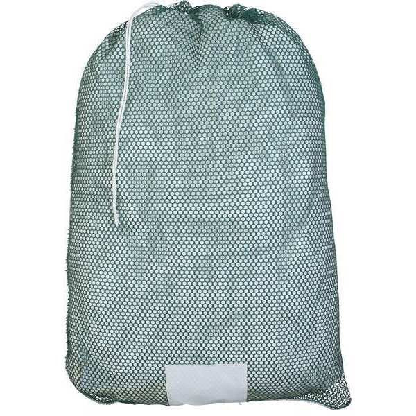 Mesh Laundry Bag, Green, Drawcord, PK12