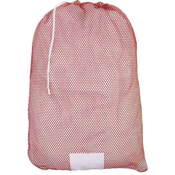 Mesh Laundry Bag, Red, Drawcord, PK12