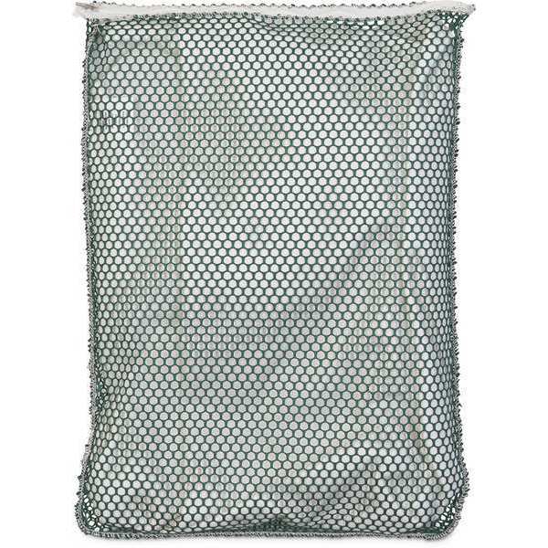 Mesh Laundry Bag, Green, with Zipper, PK12