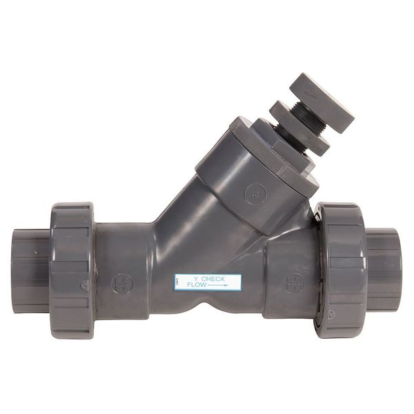 Y-Check Valve, True Union, Spring-Loaded, 1/2