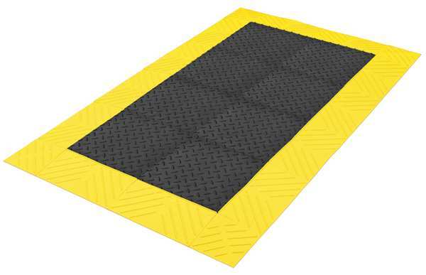 Antifatigue Mat, Black/Yellow, 36