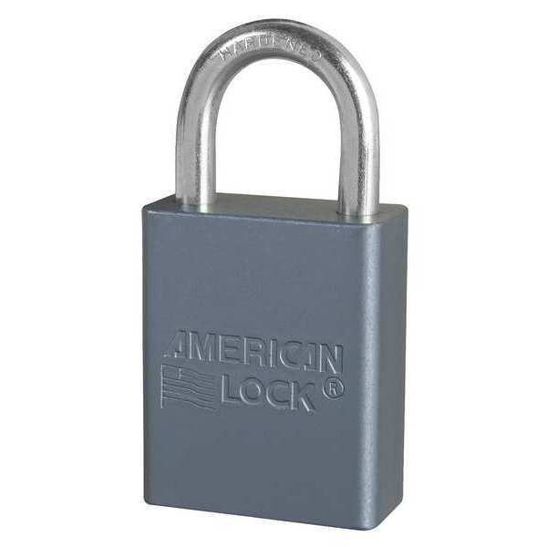 Padlock, Keyed Different, Standard Shackle, Rectangular Aluminum Body, Hardened Steel Shackle