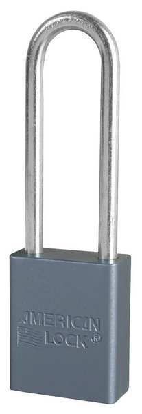 Lockout Padlock, KA, Silver, Shackle Dia.: 1/4 in