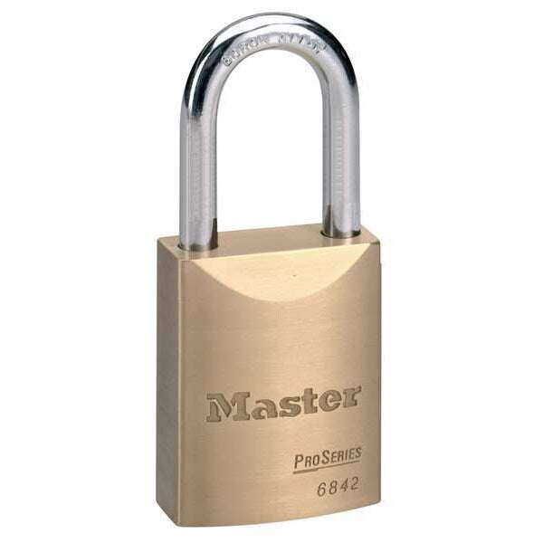 Padlock, Keyed Alike, Standard Shackle, Rectangular Brass Body, Boron Shackle, 25/32 in W