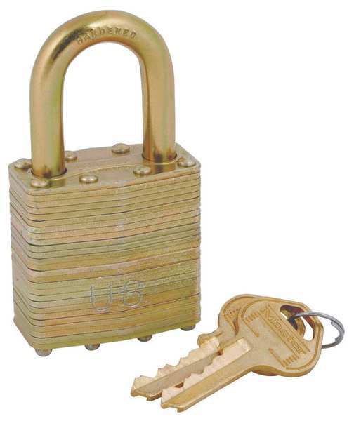 Padlock, Keyed Different, Standard Shackle, Rectangular Steel Body, Steel Shackle