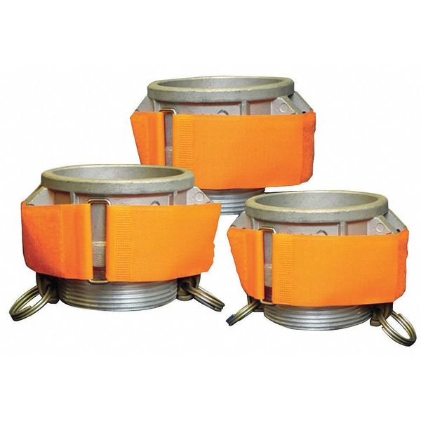 Back-to-Back Strap, No Adhesive, 3 ft, 2 in Wd, Orange, 10 PK
