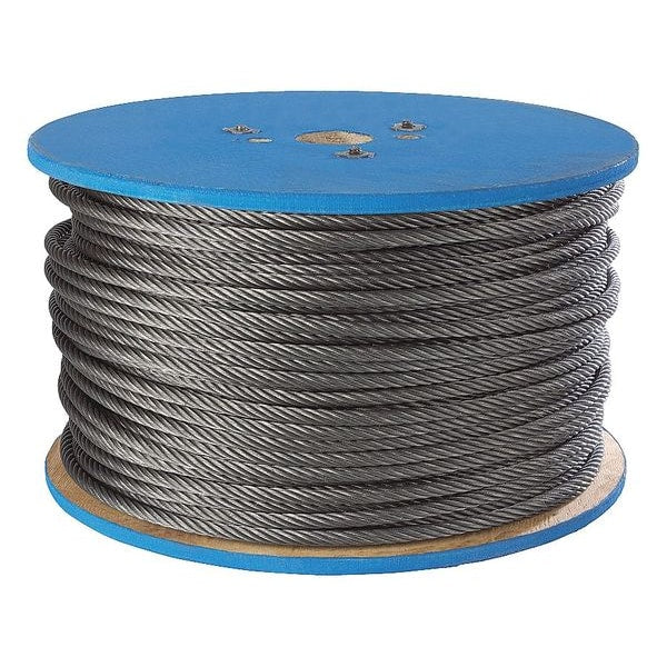 Flexible Wire Rope, Galv. ST, 1/8in, 500 ft