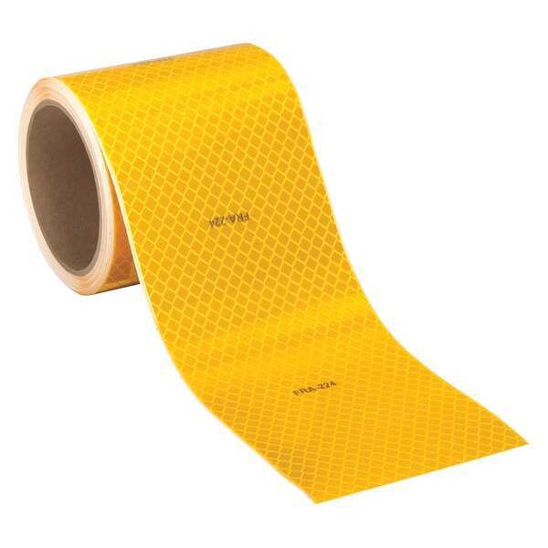 Reflective Tape, Yellow, 4 in. W, PK100