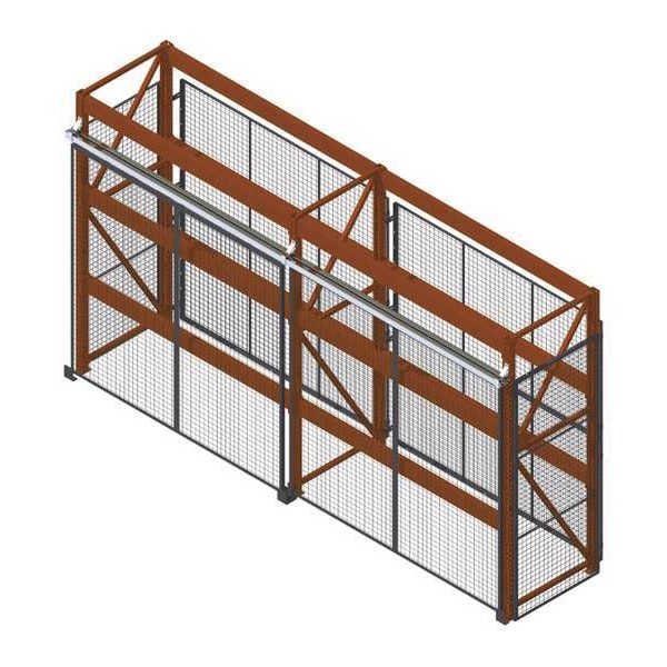 Pallet Rack Encl, 2 Bay, 108inW, 42in BaseD