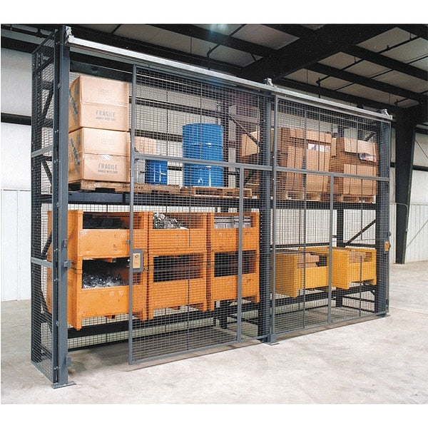 Pallet Rack Encl, 3 Bay, 96inW, 36in BaseD