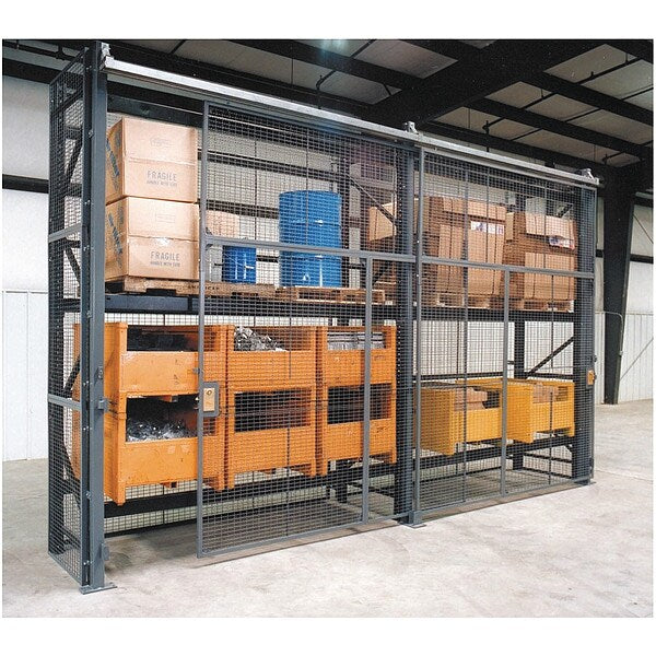 Pallet Rack Encl, 3 Bay, 120inW, 36inBaseD