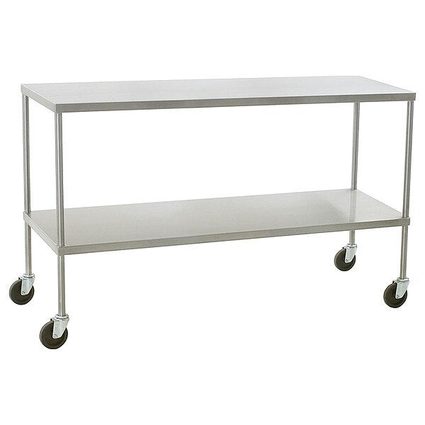 Mobile Instrument Table, 58x24x34, w/Shelf