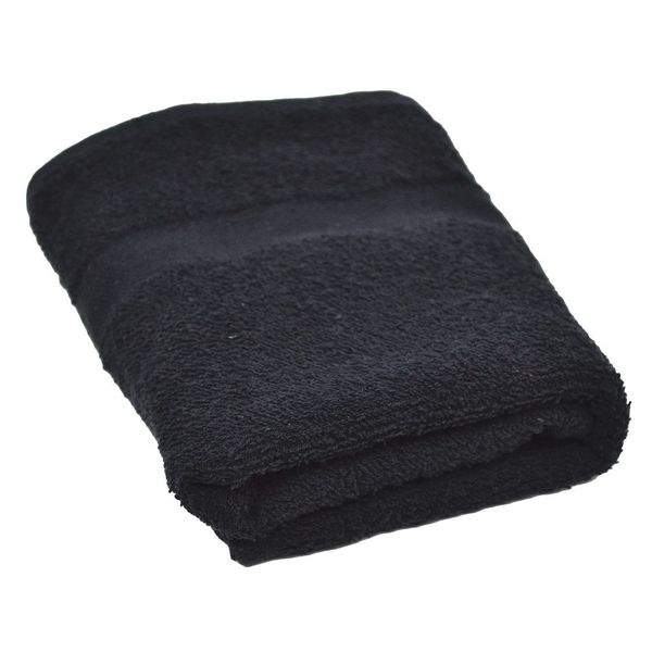 Hand Towel, 16x27 In, Black, PK12