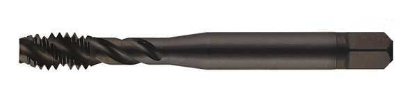 Spiral Flute Tap, M6-1.00, Modified Bottoming, 3 Flutes, Oxide