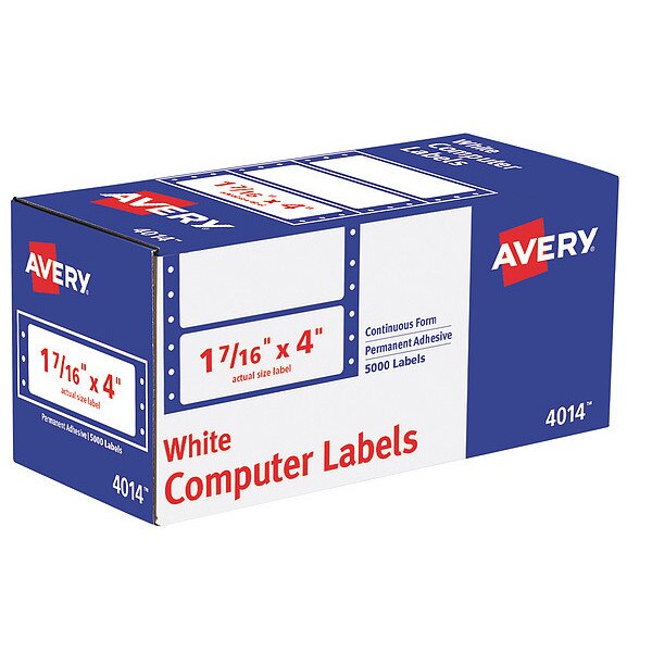 AveryÂ® Continuous Form Computer Labels for Pin-Fed Printers 4014, 4