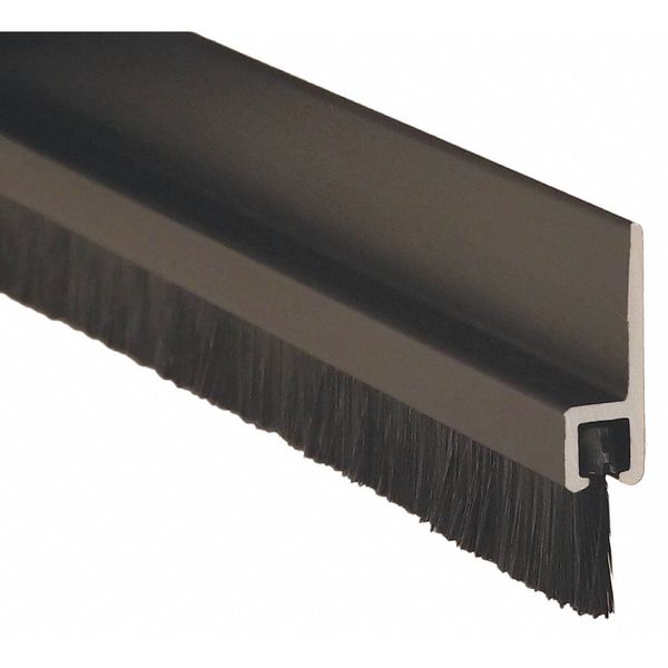 Double Door Weatherstrip, Brush, 7ft L, Blk