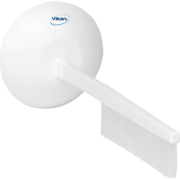 1/2 in W Scrub Brush, Medium, 4 3/4 in L Handle, 20 in L Brush, White, Plastic, 20 in L Overall