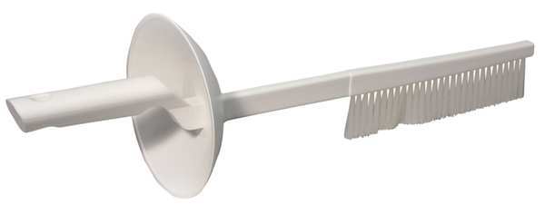 1/2 in W Scrub Brush, Medium, 4 3/4 in L Handle, 20 in L Brush, White, Plastic, 20 in L Overall