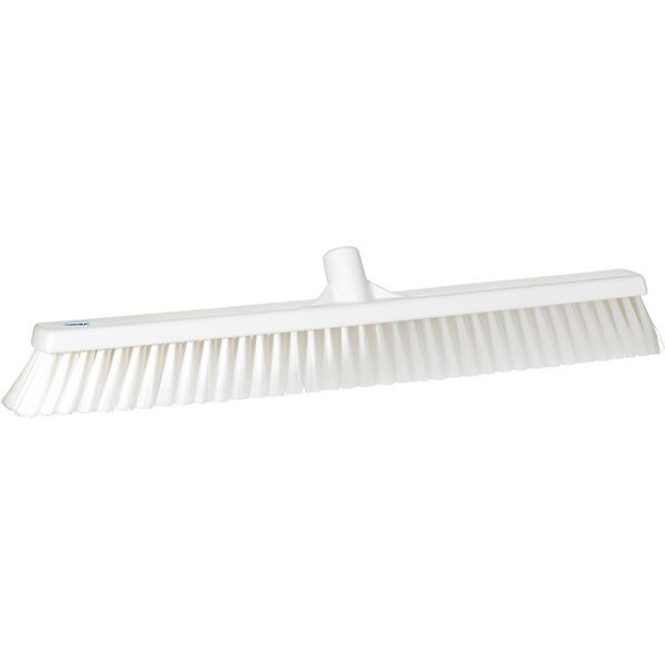 24 in Sweep Face Broom Head, Soft, Synthetic, White