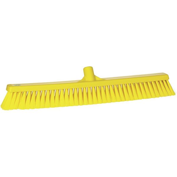 24 in Sweep Face Broom Head, Soft, Synthetic, Yellow