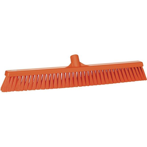 24 in Sweep Face Sweeping Broom Head, Soft, Synthetic, Orange