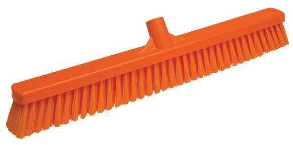24 in Sweep Face Sweeping Broom Head, Soft, Synthetic, Orange