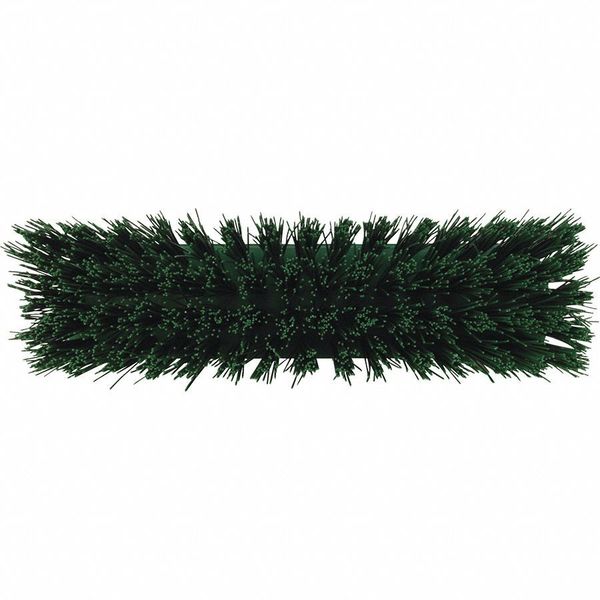 12 in Sweep Face Broom Head, Stiff, Synthetic, Green
