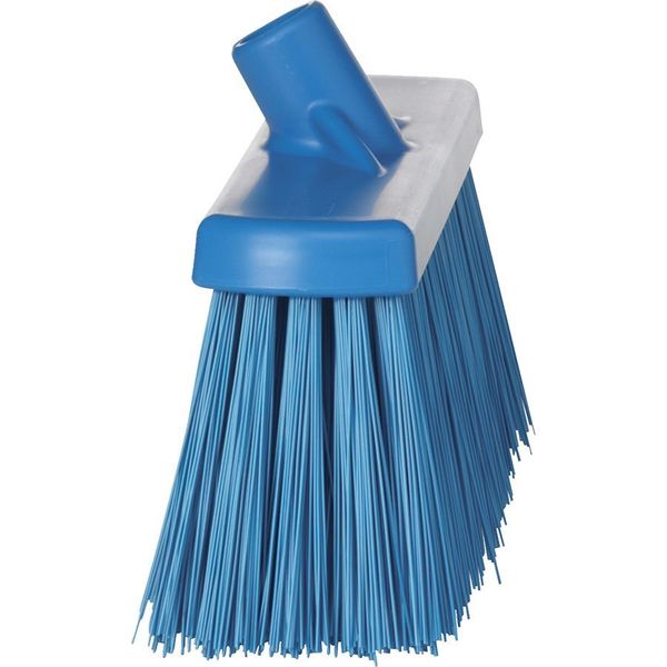 12 in Sweep Face Broom Head, Stiff, Synthetic, Blue