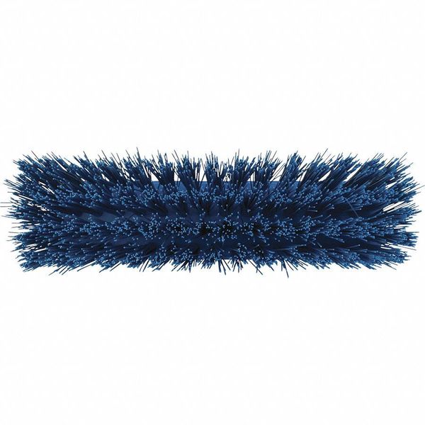 12 in Sweep Face Broom Head, Stiff, Synthetic, Blue