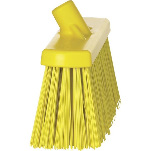 12 in Sweep Face Broom Head, Stiff, Synthetic, Yellow