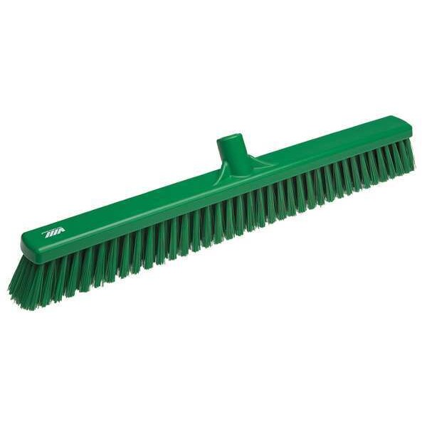 24 in Sweep Face Broom Head, Soft, Synthetic, Green