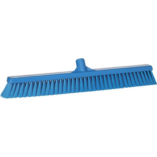 24 in Sweep Face Broom Head, Soft, Synthetic, Blue