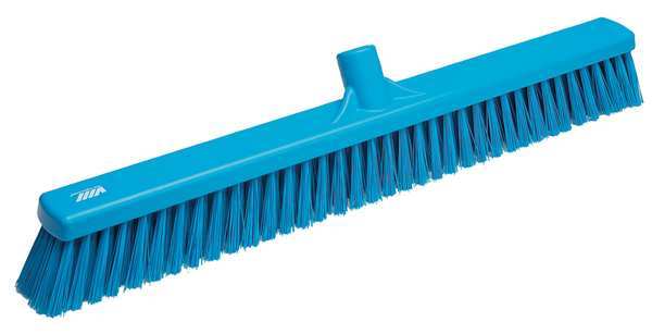 24 in Sweep Face Broom Head, Soft, Synthetic, Blue