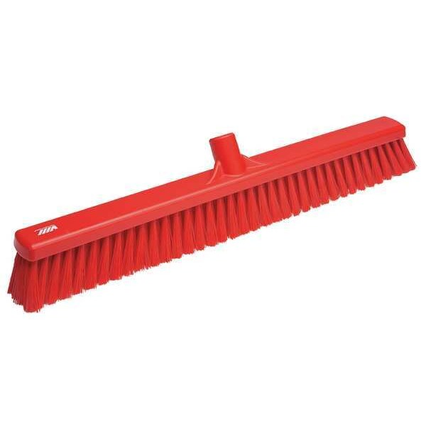 24 in Sweep Face Sweeping Broom Head, Soft, Synthetic, Red